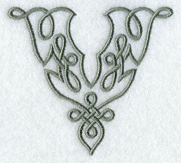 Celtic Knotwork Letter V - 5 Inch