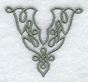 Celtic Knotwork Letter V - 5 Inch
