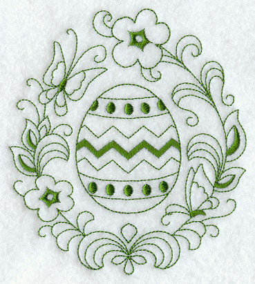 Easter Egg Circle (Redwork)