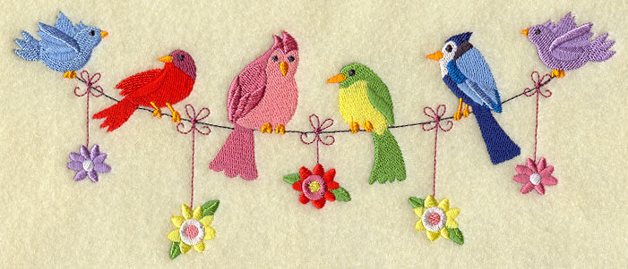 Birds on a Wire Clothesline