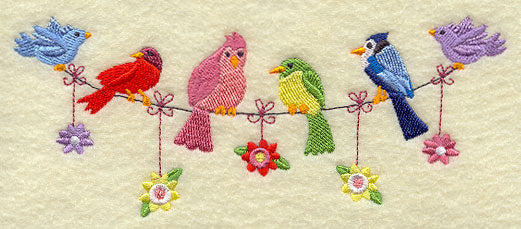 Birds on a Wire Clothesline