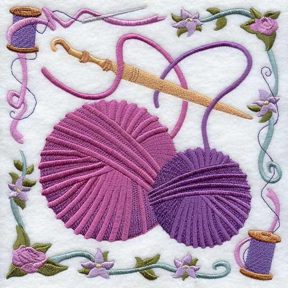 Crochet Needle and Yarn Collage