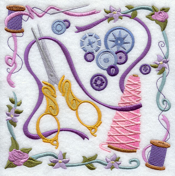 Scissors and Buttons Collage