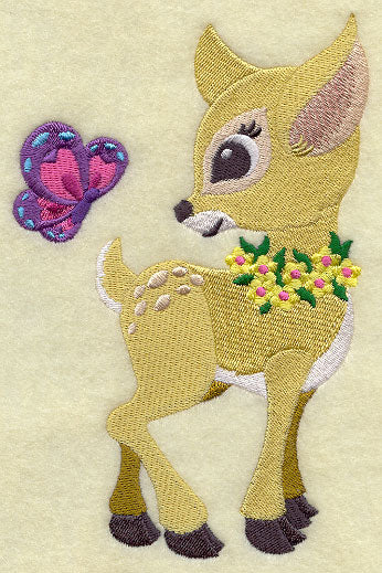 Frolicking Deer and Butterfly