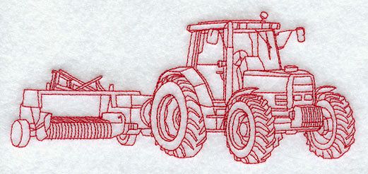 Tractor with Baler (Redwork)