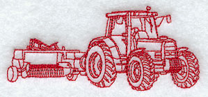 Tractor with Baler (Redwork)
