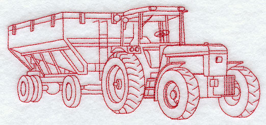 Tractor with Gravity Box (Redwork)