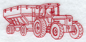 Tractor with Gravity Box (Redwork)