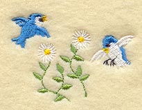 Summer Bluebirds & Flowers