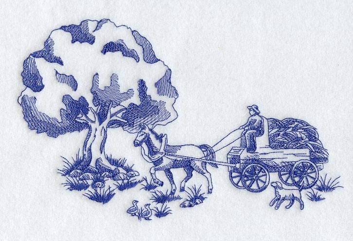 Horse & Cart Scene (Toile)