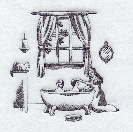 Bathtub Scene (Toile)