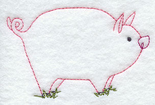 Country Pig (Redwork)