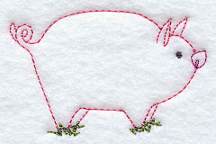 Country Pig (Redwork)