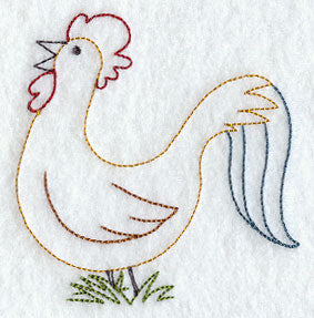 Proud Rooster (Redwork)