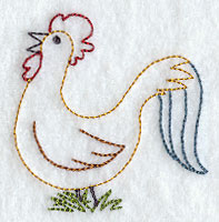 Proud Rooster (Redwork)