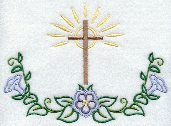 Cross with Flowers Accent