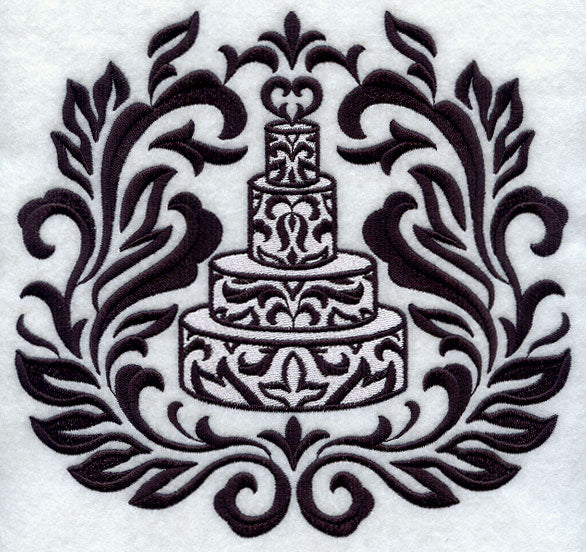 Framed Damask Wedding Cake