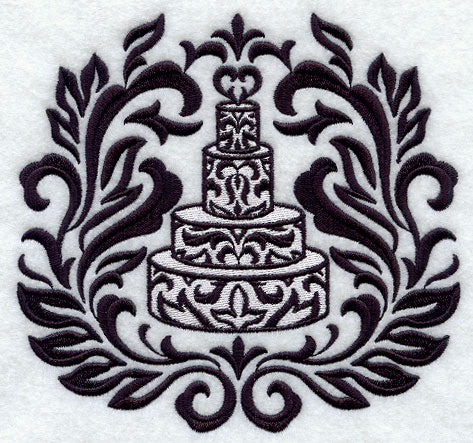 Framed Damask Wedding Cake