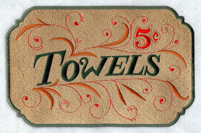 Towels 5 Cents Sign