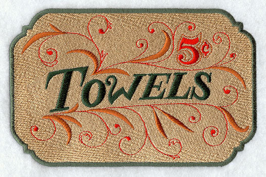 Towels 5 Cents Sign