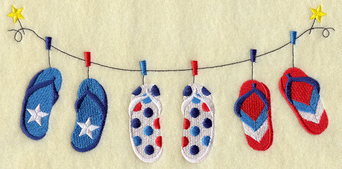 Patriotic Flip-Flops Clothesline