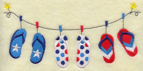Patriotic Flip-Flops Clothesline