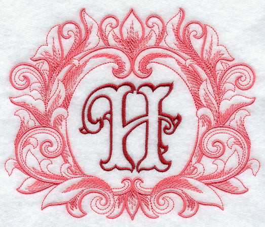 Grand Flourish Capital Letter H - 6 1/2 Inch