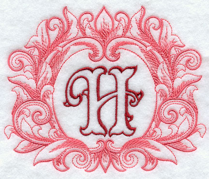 Grand Flourish Capital Letter H - 6 1/2 Inch