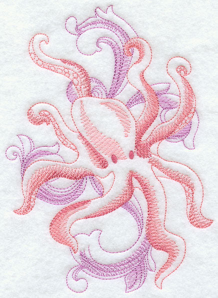 Octopus with Baroque Background