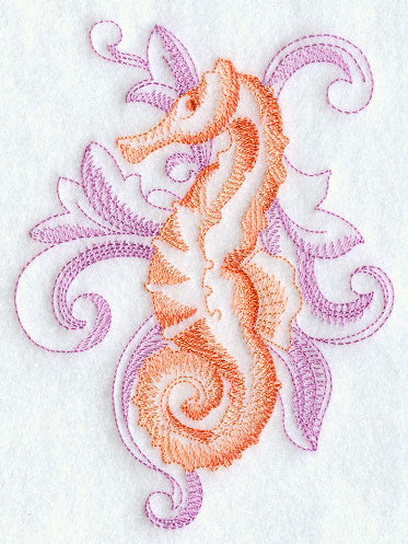 Seahorse with Baroque Background