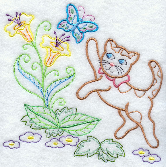 Calico Cat & Butterfly Friend