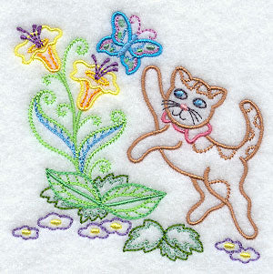 Calico Cat & Butterfly Friend