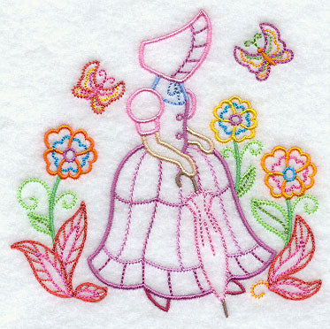 Umbrella Girl in the Garden