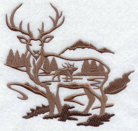 Elk Silhouette Scene