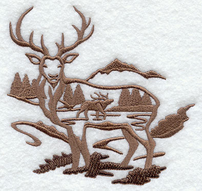 Elk Silhouette Scene