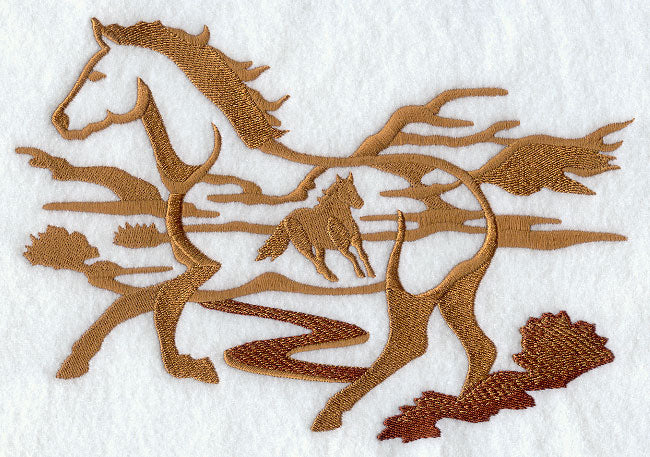 Wild Horse Silhouette Scene