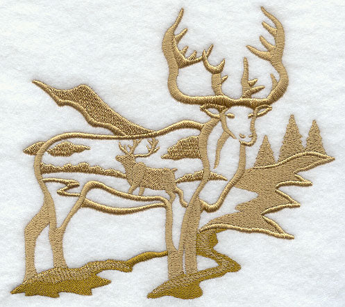 Caribou Silhouette Scene