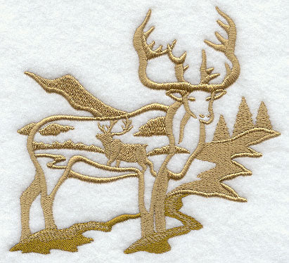 Caribou Silhouette Scene