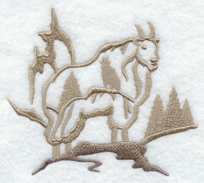 Mountain Goat Silhouette Scene