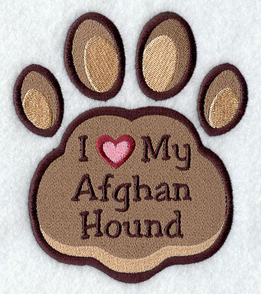 I Love My Afghan Hound Pawprint