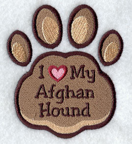 I Love My Afghan Hound Pawprint