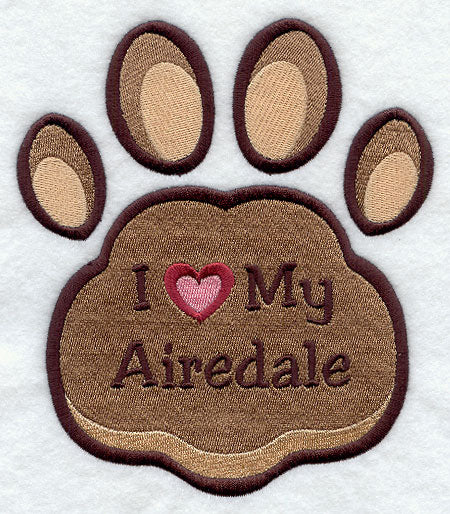I Love My Airedale Pawprint