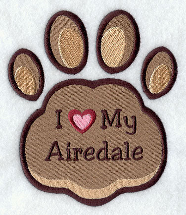 I Love My Airedale Pawprint