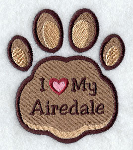 I Love My Airedale Pawprint