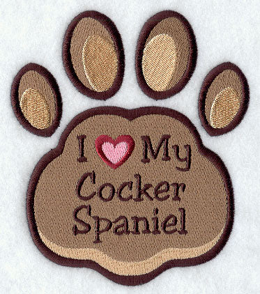 I Love My Cocker Spaniel Pawprint