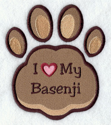 I Love My Basenji Pawprint