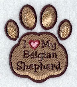 I Love My Belgian Shepherd Pawprint