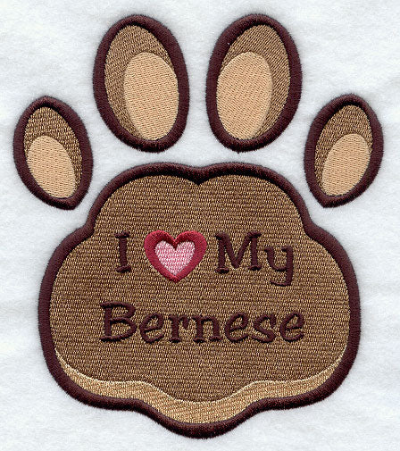 I Love My Bernese Pawprint
