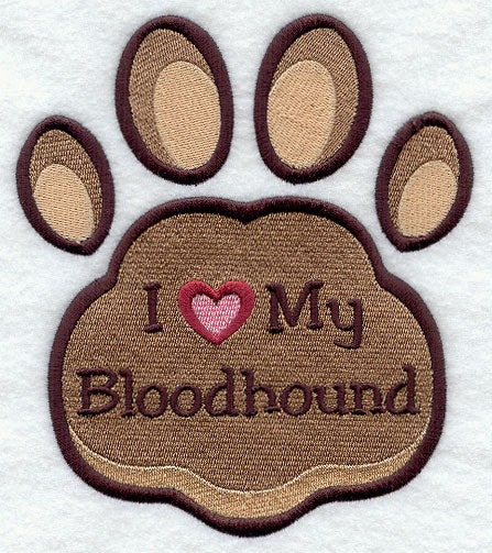 I Love My Bloodhound Pawprint