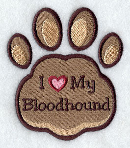 I Love My Bloodhound Pawprint